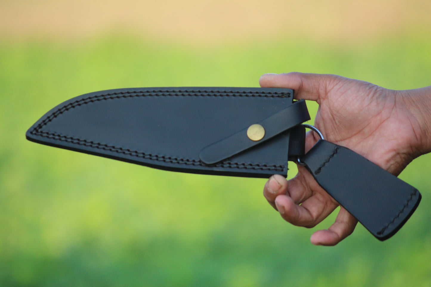 SCK-16 CUSTOM HANDMADE 3V STEEL HUNTING RAMBO MOVIE KNIFE WITH STEEL AND CORD WARP HANDLE WITH PURE LEATHER SHEATH