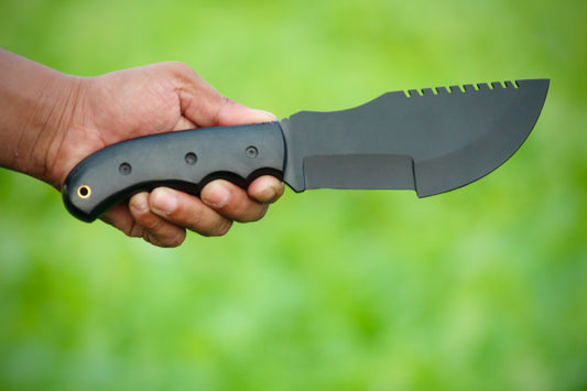 SCK-06 CUSTOM HAND MADE 3V STEEL HUNTING TRACKER KNIFE WITH G10 SHEATH HANDLE WITH PURE LEATHER SHEATH