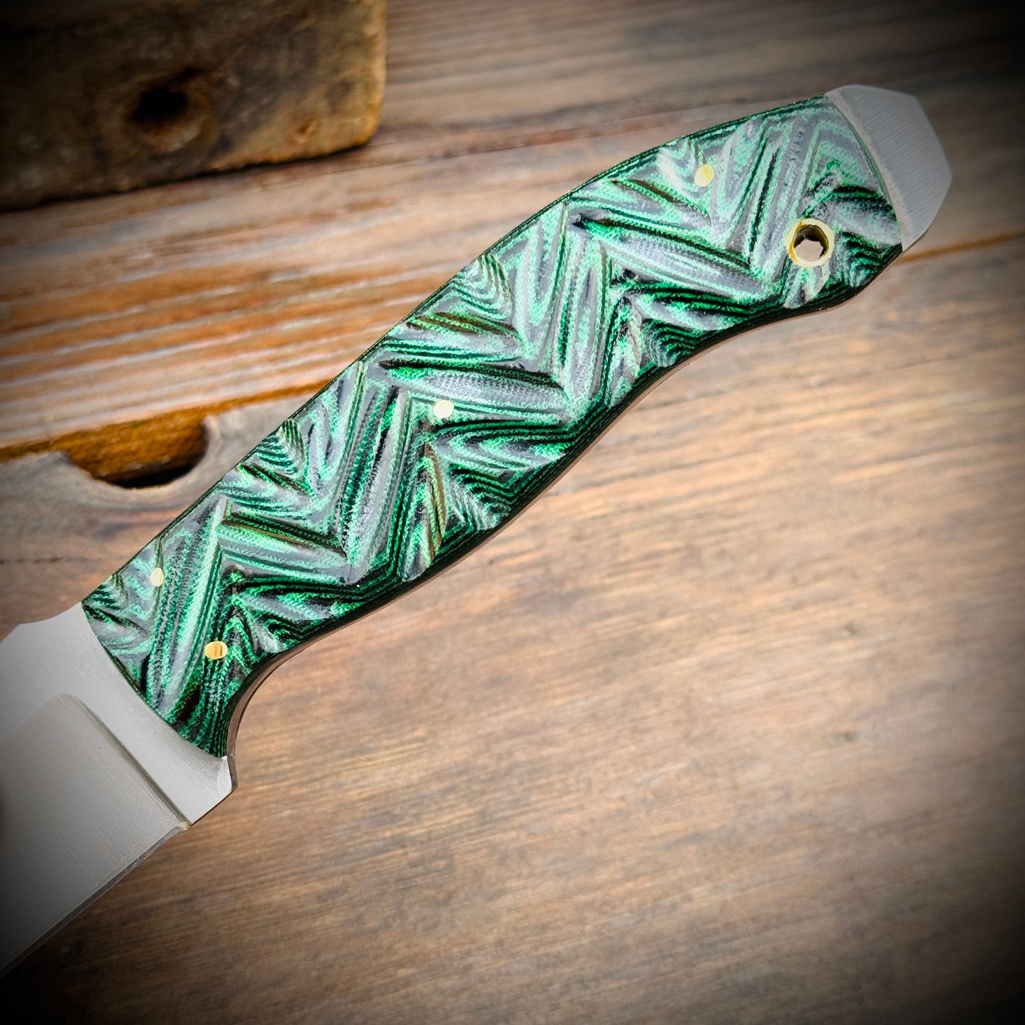 SCK-24 CUSTOM HANDMADE 3V STEEL HUNTING KNIFE WITH G10 SHEATH HANDLE WITH PURE LEATHER SHEATH