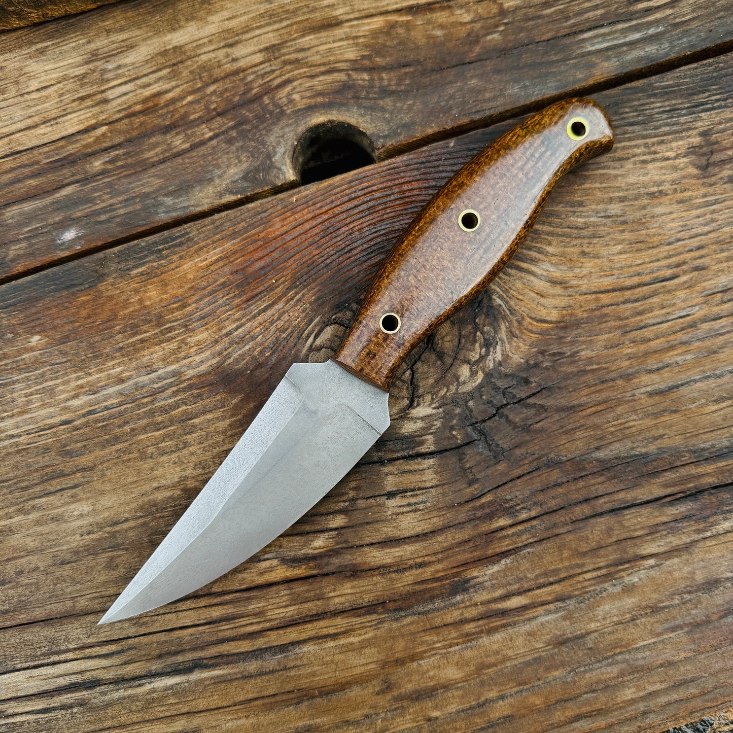 SCK-01 CUSTOM HAND MADE 440C STEEL HUNTING EDC ELVIA KNIFE MICARTA SHEATG HANDLE WITH PURE LEATHER SHEATH