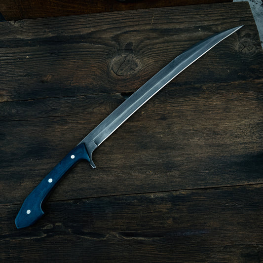 SCK-21 CUSTOM HANDMADE 3V STEEL GUNUNITING SWORD WITH G10 SHEATH HANDLE WITH PURE LEATHER SHEATH