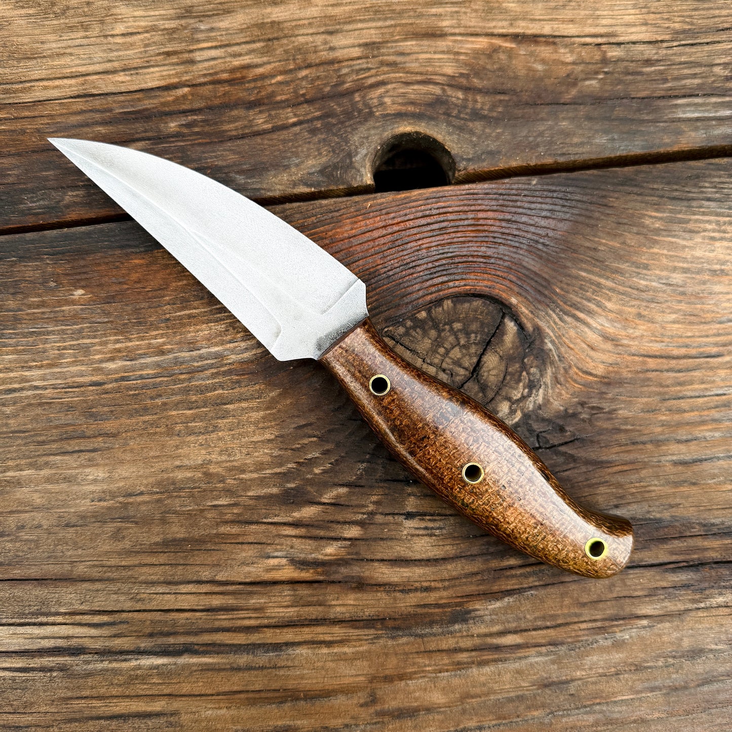 SCK-01 CUSTOM HAND MADE 440C STEEL HUNTING EDC ELVIA KNIFE MICARTA SHEATG HANDLE WITH PURE LEATHER SHEATH