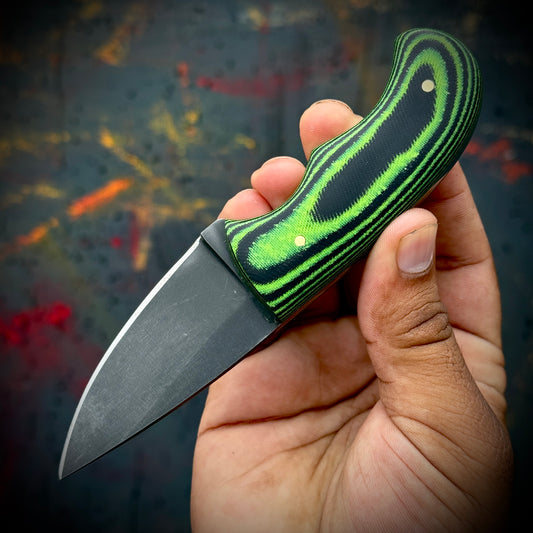 SCK-01 CUSTOM HAND MADE 3V STEEL SKINNER EDC KNIFE WITH G10 SHEATH HANDLE WITH PURE LEATHER SHEATH