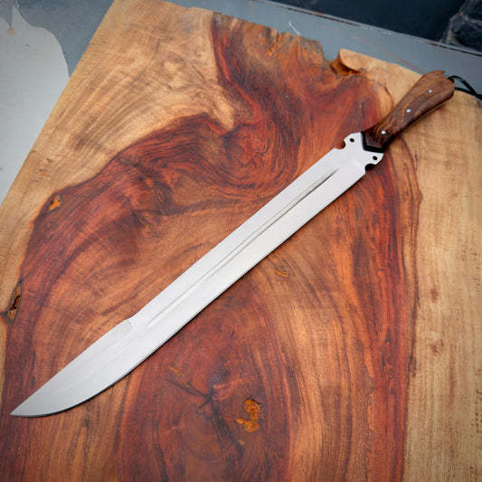 SCK-31 CUSTOM HANDMADE 3V STEEL SHORT SWORD WITH ROSE WOOD HANDLE WITH PURE LEATHER SHEATH