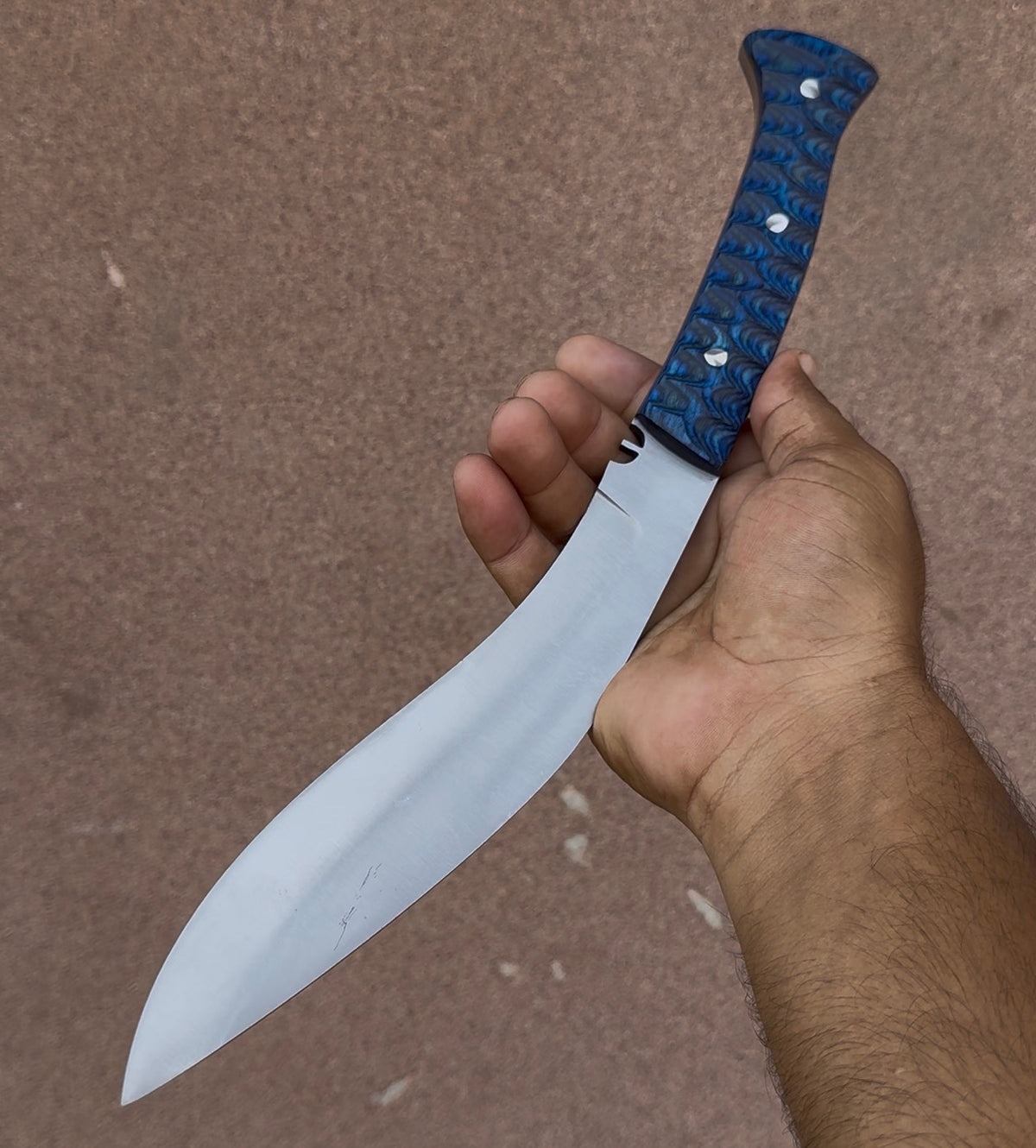 SCK-00 CUSTOM HANDMADE 3V STEEL KUKRI KNIFE WITH PAKKA WOOD HANDLE AND PURE LEATHER SHEATH