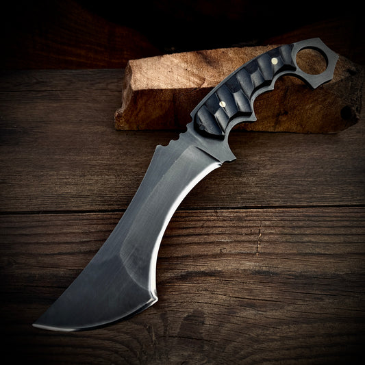 SCK-20 CUSTOM HANDMADE 3V STEEL HUNTING BIG TANTO KNIFE WITH G10 SHEATH HANDLE WITH PURE LEATHER SHEATH