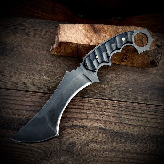 SCK-20 CUSTOM HANDMADE 3V STEEL HUNTING BIG TANTO KNIFE WITH G10 SHEATH HANDLE WITH PURE LEATHER SHEATH
