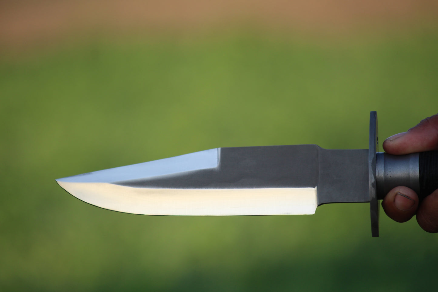SCK-16 CUSTOM HANDMADE 3V STEEL HUNTING RAMBO MOVIE KNIFE WITH STEEL AND CORD WARP HANDLE WITH PURE LEATHER SHEATH