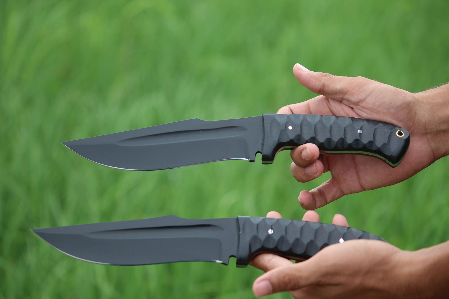 SCK-05 CUSTOM HAND MADE 3V STEEL HUNTING KNIFE WITH G10 SHEATH HANDLE WITH PURE LEATHER SHEATH