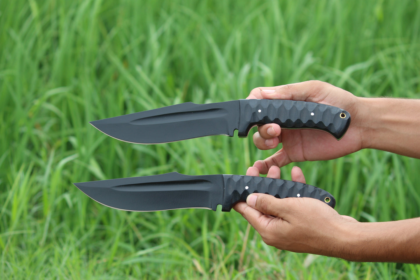 SCK-05 CUSTOM HAND MADE 3V STEEL HUNTING KNIFE WITH G10 SHEATH HANDLE WITH PURE LEATHER SHEATH