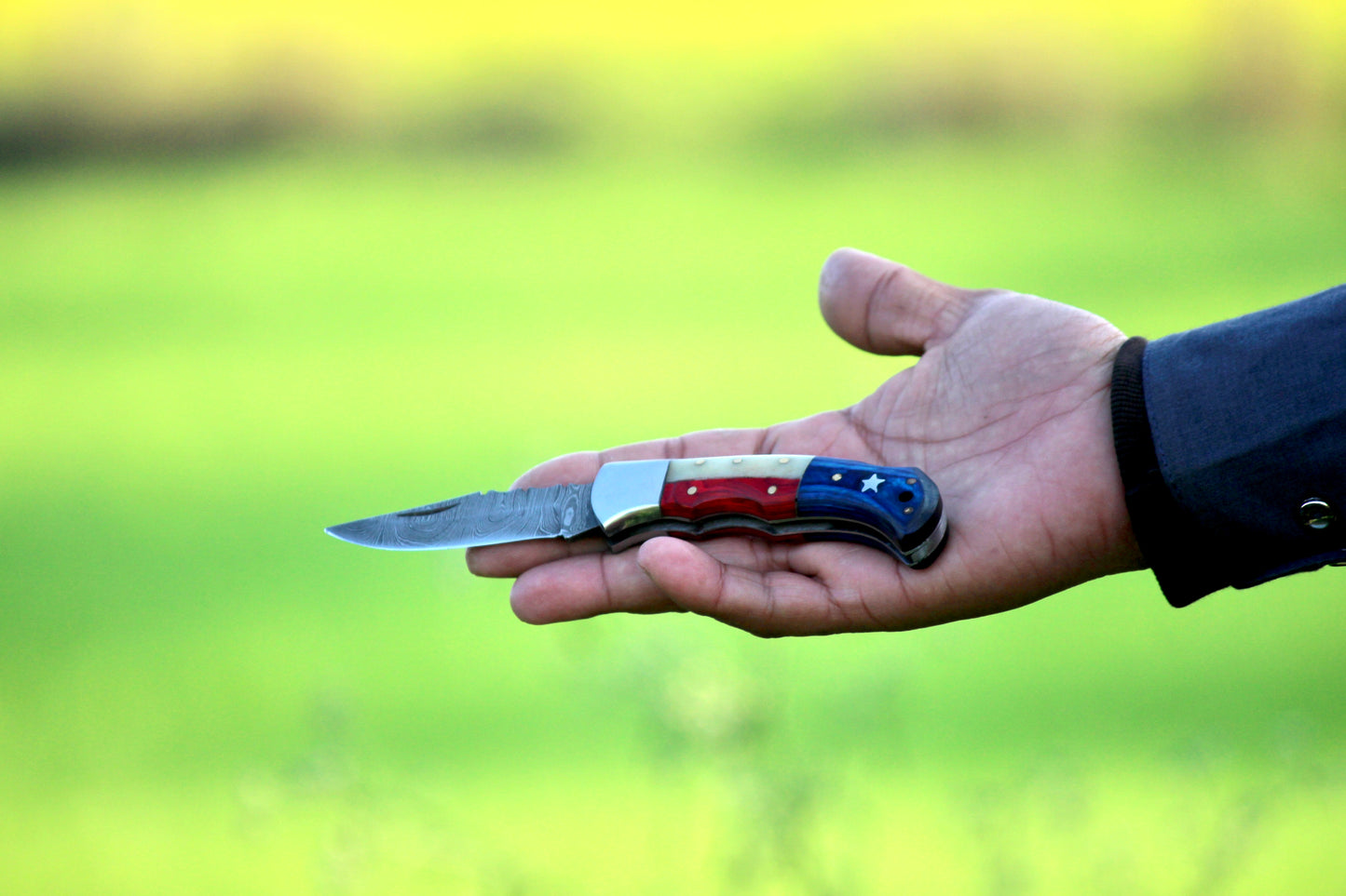 SCK-25 CUSTOM HAND MADE DAMASCUS STEEL FILDING/POCKET KNIFE WITH BONE,WOODEN SHEATH HANDLE WITH PURE LEATHER SHEATH