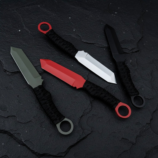 CUSTOM HANDMADE 3V STEEL HUNTING SURVIVAL KNIFE WITH CORD WARP HANDLE WITH PURE LEATHER SHEATH