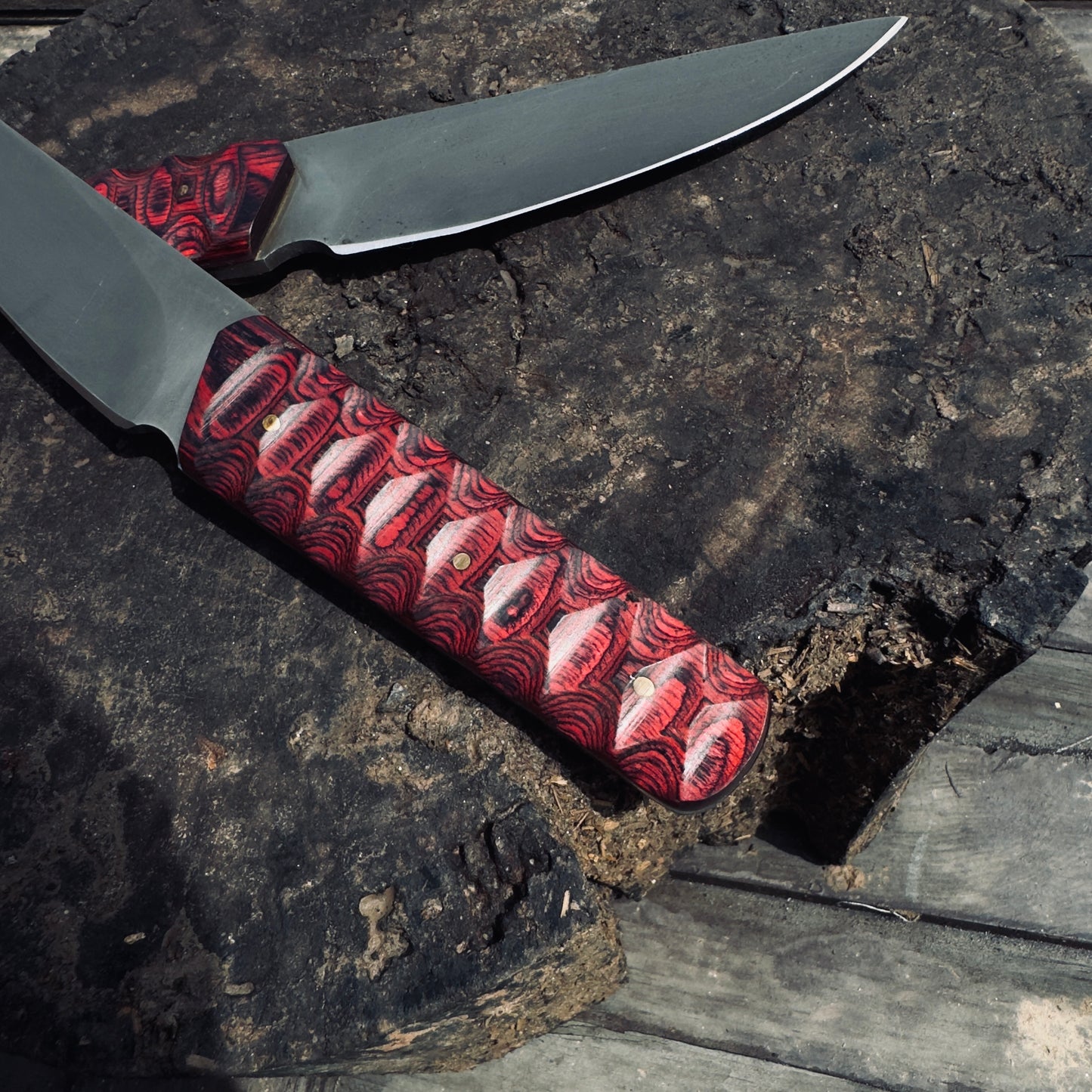 CUSTOM HANDMADE 3V STEEL EDC SKINNER KNIFE WITH PAKKA WOOD HANDLE WITH PURE LEATHER SHEATH