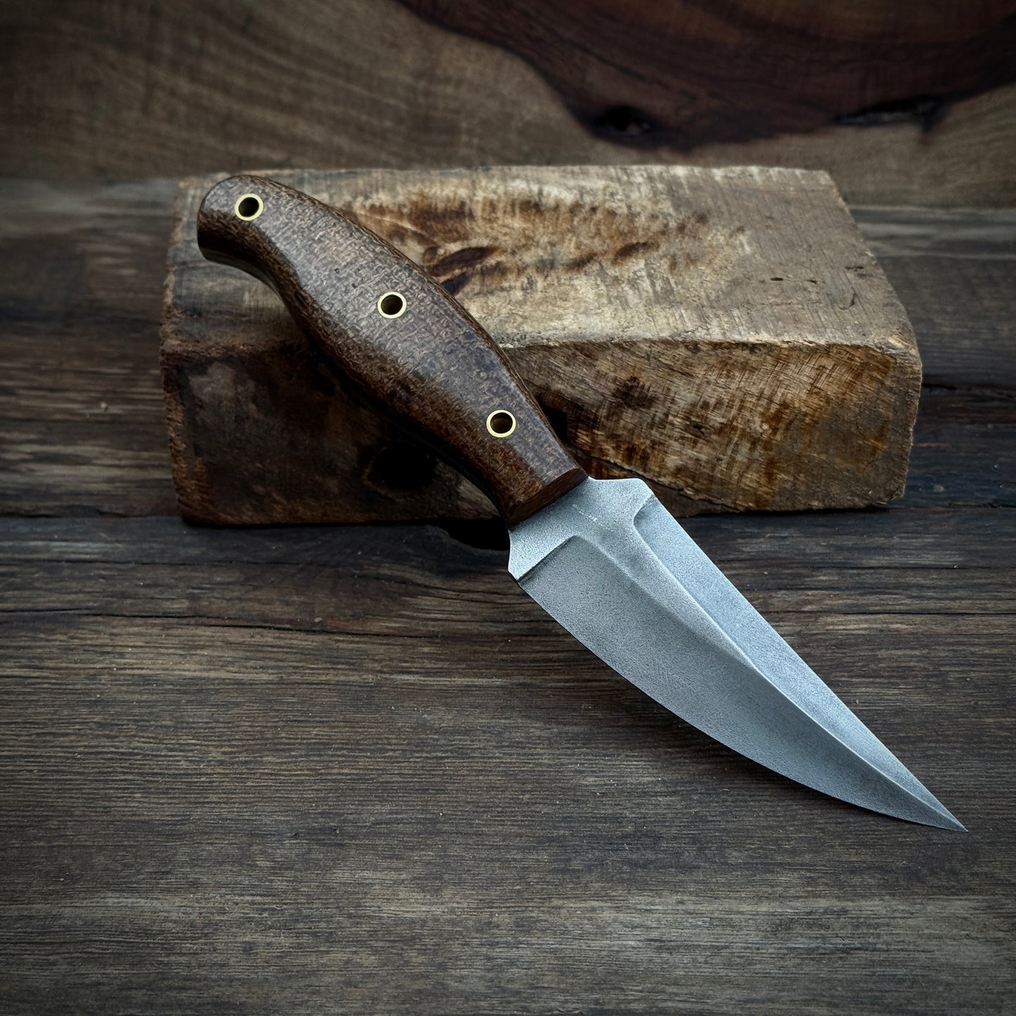SCK-01 CUSTOM HAND MADE 440C STEEL HUNTING EDC ELVIA KNIFE MICARTA SHEATG HANDLE WITH PURE LEATHER SHEATH