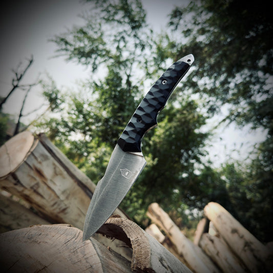 SCK-36 CUSTOM HANDMADE 3V STEEL HUNTING SURVIVAL KNIFE WITH G10 SHEATH HANDLE WITH PURE LEATHER SHEATH