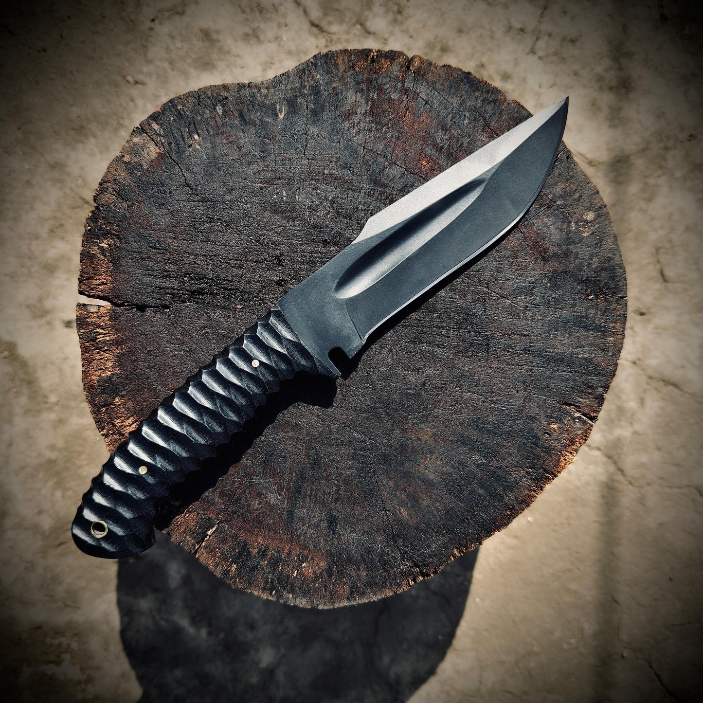 SCK-37 CUSTOM HANDMADE 3V STEEL HUNTING SURVIVAL KNIFE WITH G10 SHEATH HANDLE WITH PURE LEATHER SHEATH