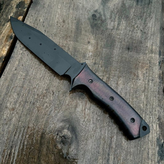 CUSTOM HANDMADE 3V STEEL HUNTING SURVIVAL KNIFE WITH G10 SHEATH HANDLE WITH PURE LEATHER SHEATH