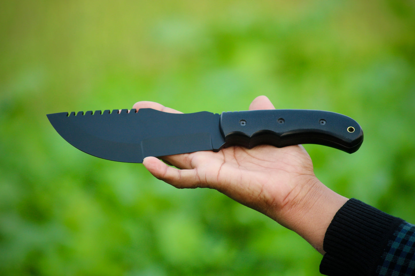 SCK-06 CUSTOM HAND MADE 3V STEEL HUNTING TRACKER KNIFE WITH G10 SHEATH HANDLE WITH PURE LEATHER SHEATH