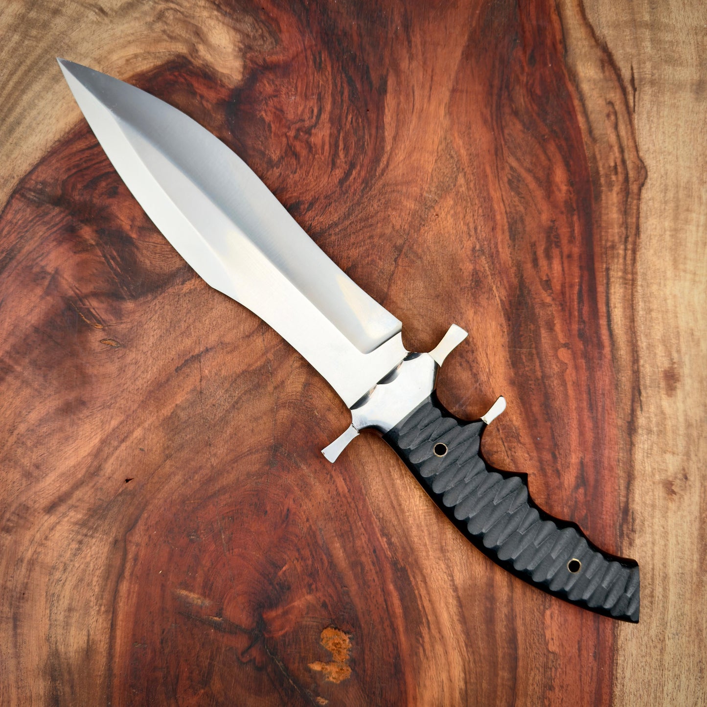 SCK-30 CUSTOM HANDMADE 3V STEEL HUNTING RAMBO MOVIE KNIFE WITH G10 SHEATH HANDLE WITH PURE LEATHER SHEATH