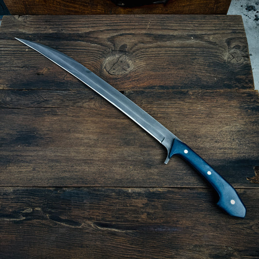 SCK-21 CUSTOM HANDMADE 3V STEEL GUNUNITING SWORD WITH G10 SHEATH HANDLE WITH PURE LEATHER SHEATH