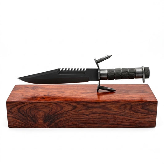 SCK-17 CUSTOM HANDMADE 3V STEEL HUNTING RAMBO MOVIE KNIFE WITH STEEL HANDLE WITH PURE LEATHER SHEATH