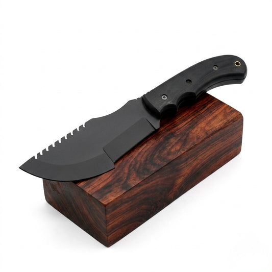 SCK-06 CUSTOM HAND MADE 3V STEEL HUNTING TRACKER KNIFE WITH G10 SHEATH HANDLE WITH PURE LEATHER SHEATH