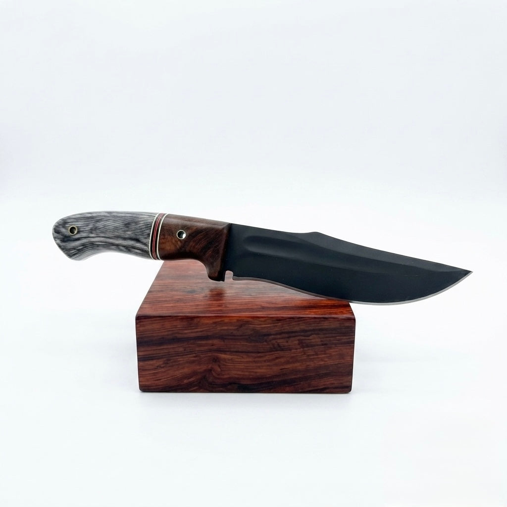 SCK-37 CUSTOM HANDMADE 3V STEEL HUNTING SURVIVAL KNIFE WITH G10 SHEATH HANDLE WITH PURE LEATHER SHEATH