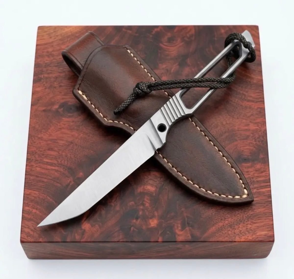 SCK-00 CUSTOM HANDMADE 3V STEEL HUNTING KNIFE WITH PURE LEATHER SHEATH