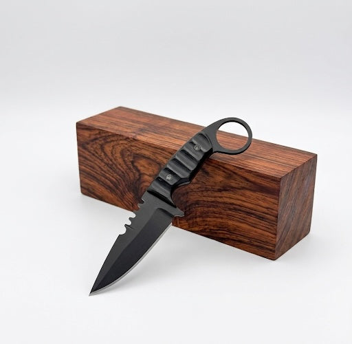 SCK-03 CUSTOM HAND MADE SPRING STEEL SKINNER EDC KNIFE WITH G10 SHEATH HANDLE WITH PURE LEATHER SHEATH