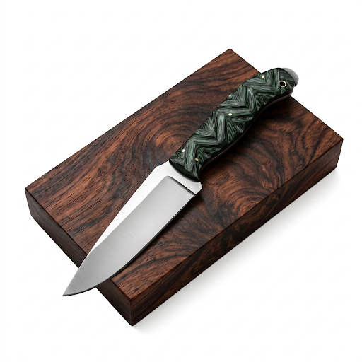 SCK-22 CUSTOM HANDMADE 3V STEEL HUNTING KNIFE WITH G10 SHEATH HANDLE WITH PURE LEATHER SHEATH