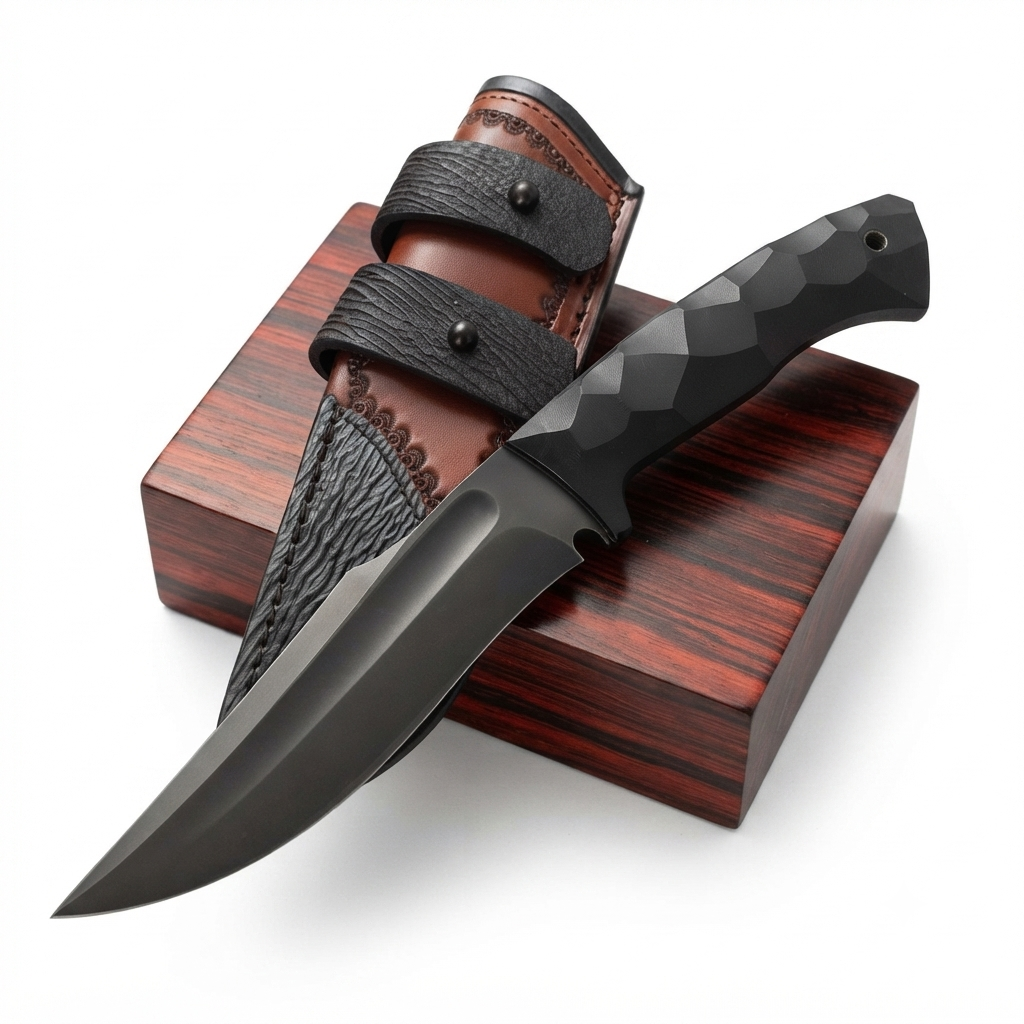 SCK-33 CUSTOM HANDMADE 3V STEEL HUNTING SURVIVAL KNIFE WITH G10 SHEATH HANDLE WITH PURE LEATHER SHEATH