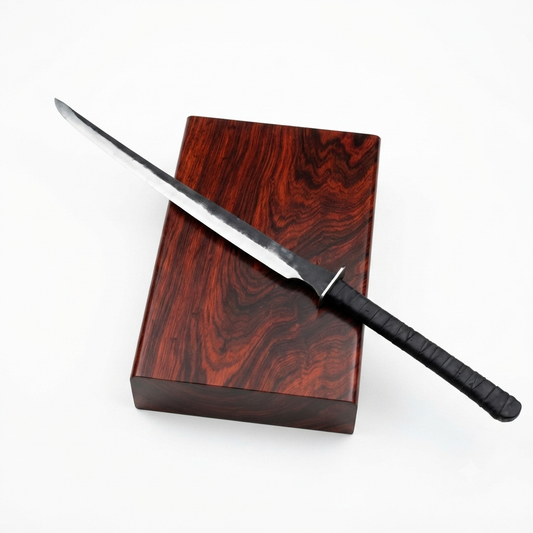 SCK-47 CUSTOM HANDMADE 440C STEEL KATANA BATTLE READY SWORD WITH CORD WARP LEATHER HANDLE AND PURE LEATHER SHEATH