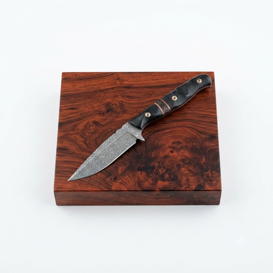 SCK-63 CUSTOM HANDMADE 440C STEEL SKINNER KNIFE WITH G10 SHEATH  HANDLE WITH PURE LEATHER SHEATH