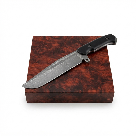 SCK-66 CUSTOM HANDMADE 440C STEEL BOWIE KNIFE WITH G10 SHEATH  HANDLE WITH PURE LEATHER SHEATH