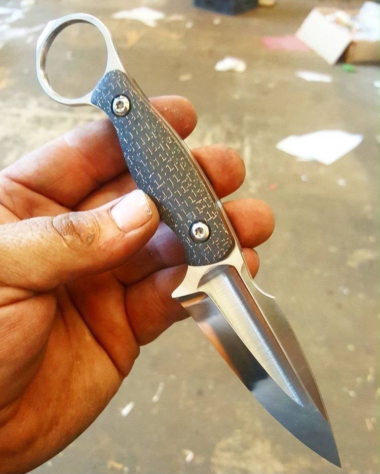 SCK-00 CUSTOM HANDMADE EDC RING KNIFE WITH G10 SHEATH HANDLE